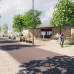 Budoucí podoba Svitavy po dokončení protipovodňových opatření v etapách IX, X a XI. Zpracovatel projektové dokumentace: společnost „SVRATKA, AQUATIS – ŠINDLAR – A PLUS“ a to ve složení firem AQUATIS a.s., ŠINDLAR s.r.o. a A PLUS a.s. Autor vizualizací: Ing. arch. Miroslav Korbička